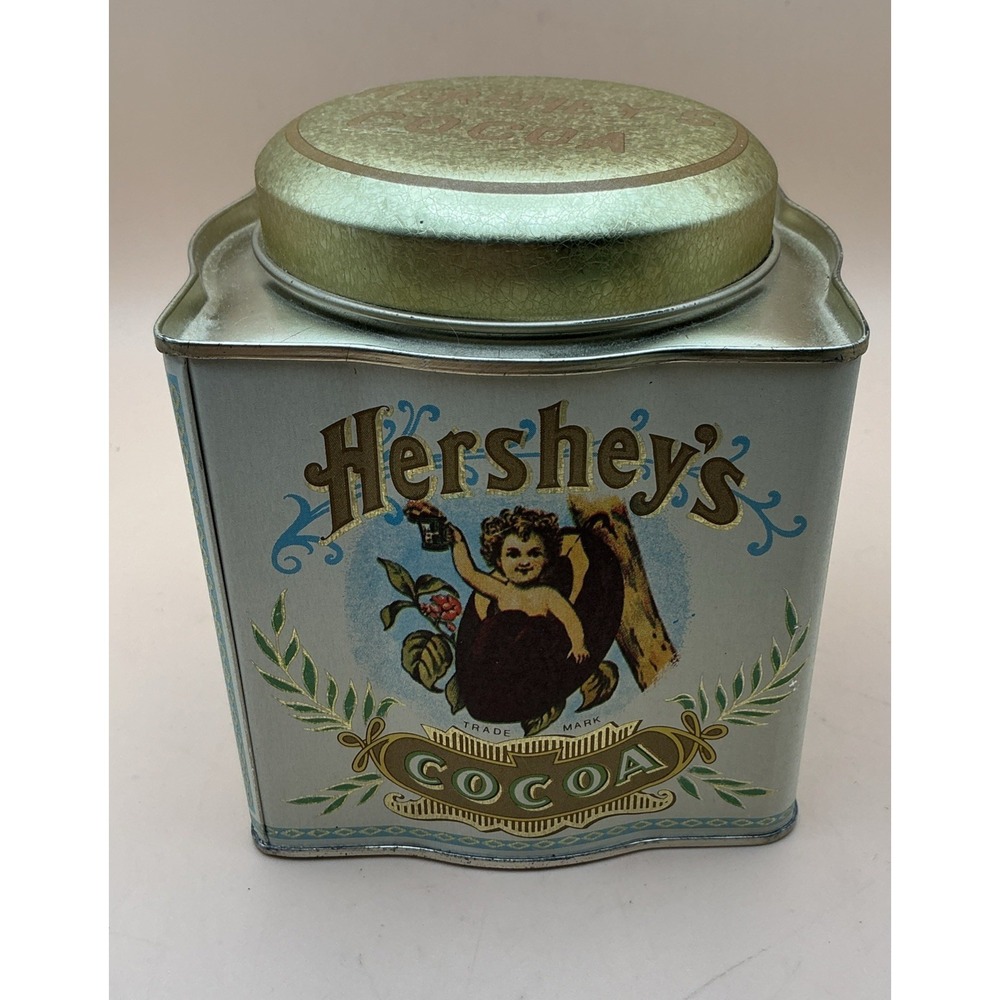 Vtg Hershey's Cocoa Advertising Tin Brown Gold Cream Bristol Ware Collectible‎